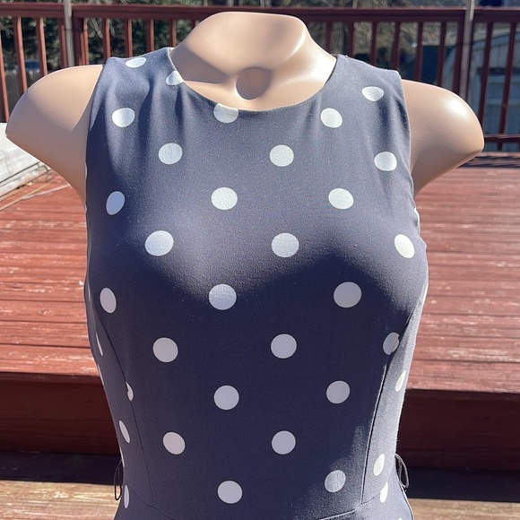 Lauren Ralph Lauren Gray Base with White Dots Maxi Women's Dress Size 2 - Picture 2 of 9